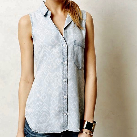 Anthropologie Tops - BOGO ✨Anthropologie Ikat Chambray Tank